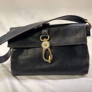 Dooney & Bourke  Black Florentine Leather Hobo Handbag -Libby